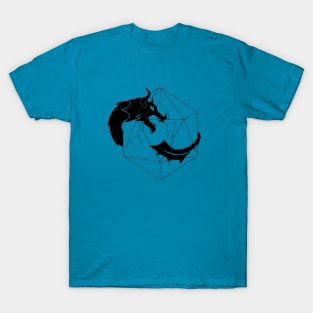 D20 Dragon Black T-Shirt